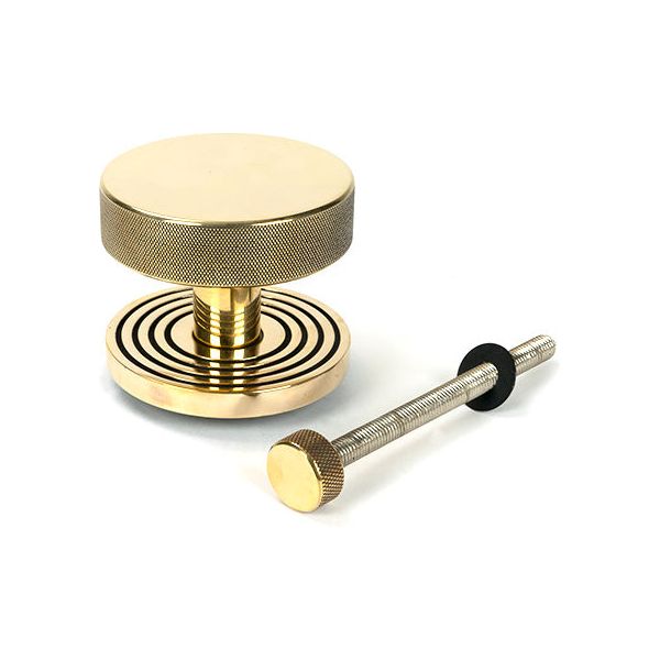From The Anvil - Aged Brass Brompton Centre Door Knob (Beehive) - 46736