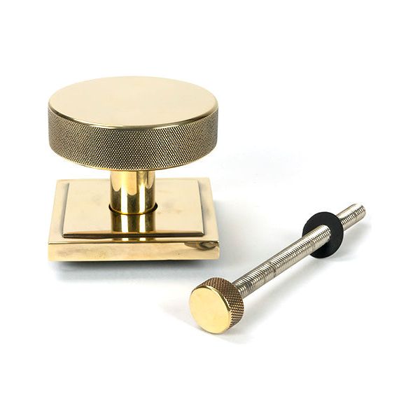From The Anvil - Aged Brass Brompton Centre Door Knob (Square) - 46737