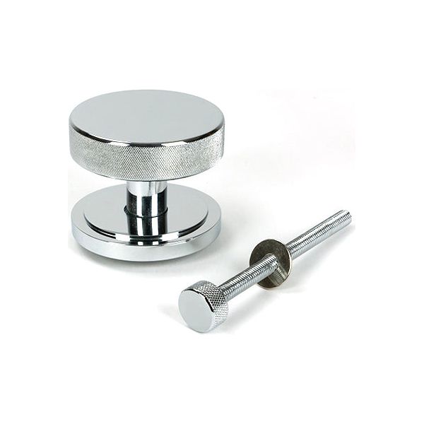 From The Anvil - Polished Chrome Brompton Centre Door Knob (Beehive) - 46740