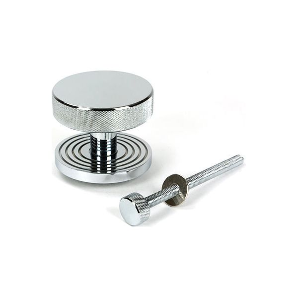 From The Anvil - Polished Chrome Brompton Centre Door Knob (Beehive) - 46740