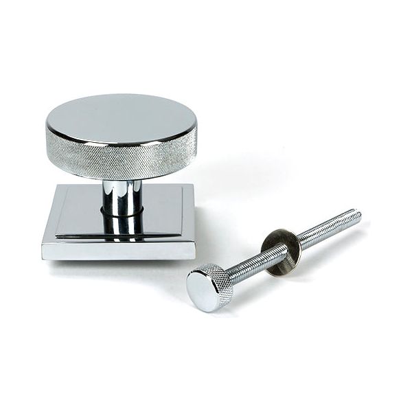 From The Anvil - Polished Chrome Brompton Centre Door Knob (Square) - 46741