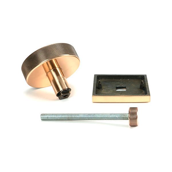 From The Anvil - Polished Bronze Brompton Centre Door Knob (Square) - 46753