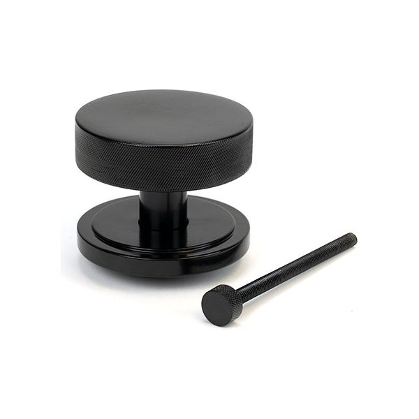 From The Anvil - Black Brompton Centre Door Knob (Art Deco) - 46755