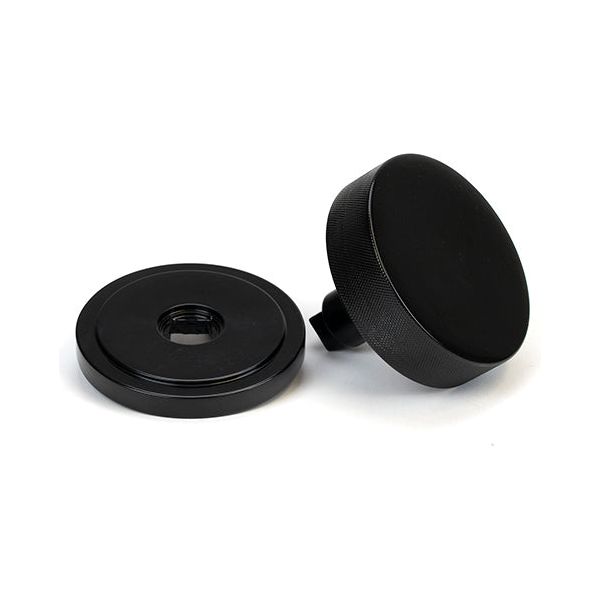 From The Anvil - Black Brompton Centre Door Knob (Art Deco) - 46755