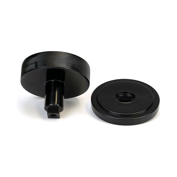 From The Anvil - Black Brompton Centre Door Knob (Art Deco) - 46755