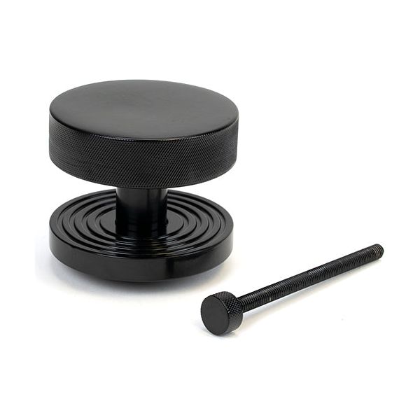 From The Anvil - Black Brompton Centre Door Knob (Beehive) - 46756
