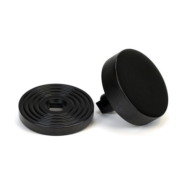 From The Anvil - Black Brompton Centre Door Knob (Beehive) - 46756