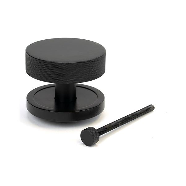 From The Anvil - Matt Black Brompton Centre Door Knob (Plain) - 46758