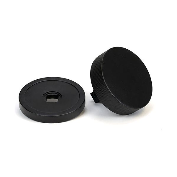 From The Anvil - Matt Black Brompton Centre Door Knob (Plain) - 46758