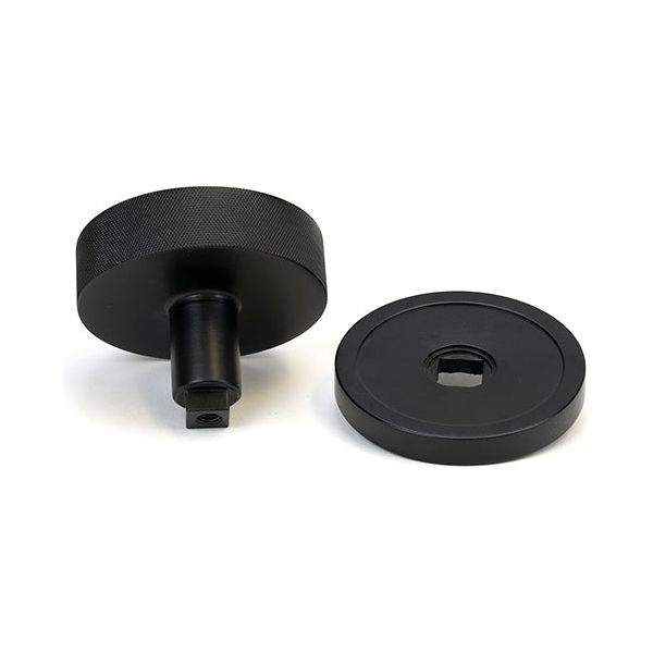 From The Anvil - Matt Black Brompton Centre Door Knob (Plain) - 46758