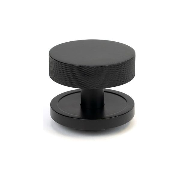 From The Anvil - Matt Black Brompton Centre Door Knob (Plain) - 46758
