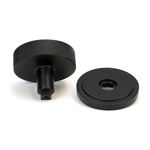 From The Anvil - Matt Black Brompton Centre Door Knob (Art Deco) - 46759