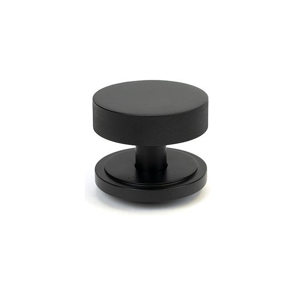 From The Anvil - Matt Black Brompton Centre Door Knob (Art Deco) - 46759
