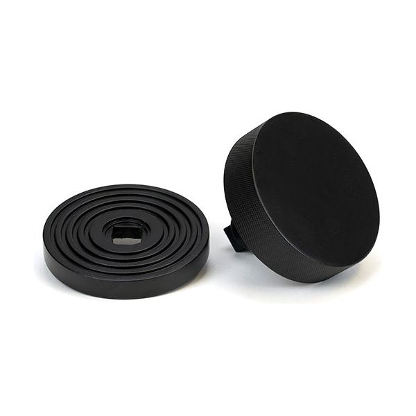 From The Anvil - Matt Black Brompton Centre Door Knob (Beehive) - 46760