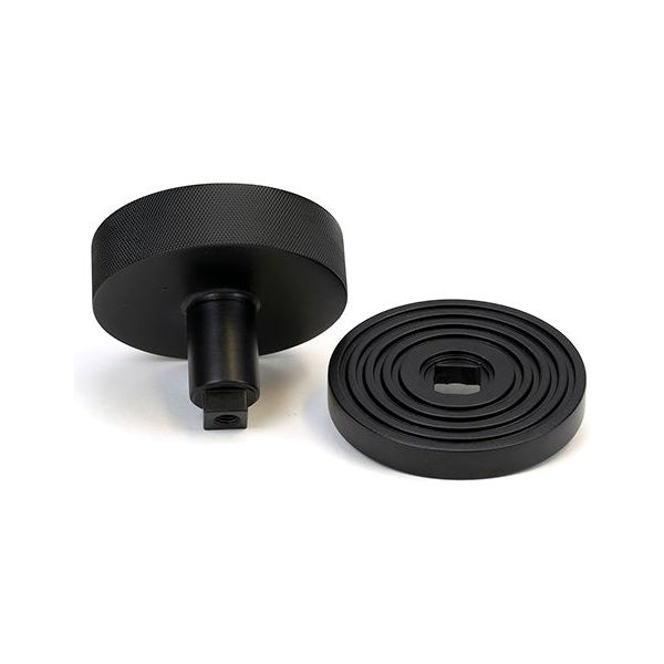 From The Anvil - Matt Black Brompton Centre Door Knob (Beehive) - 46760
