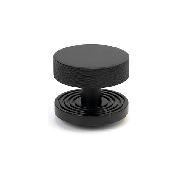 From The Anvil - Matt Black Brompton Centre Door Knob (Beehive) - 46760