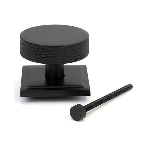 From The Anvil - Matt Black Brompton Centre Door Knob (Square) - 46761