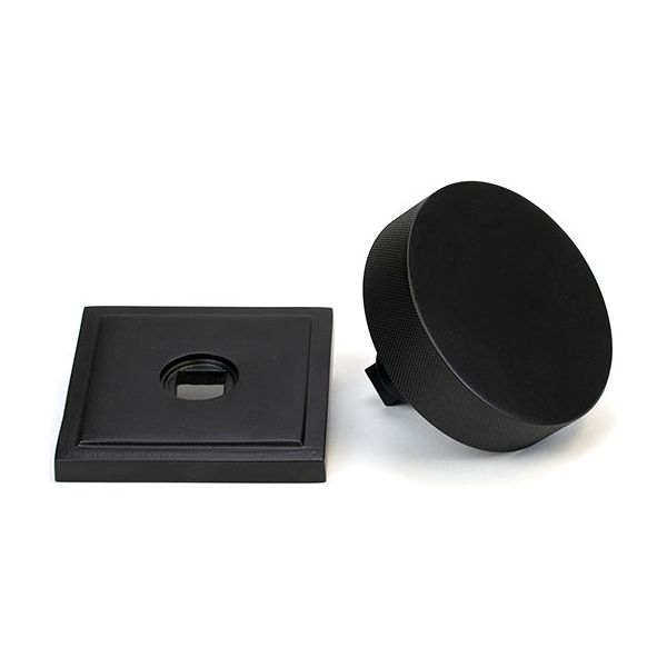 From The Anvil - Matt Black Brompton Centre Door Knob (Square) - 46761