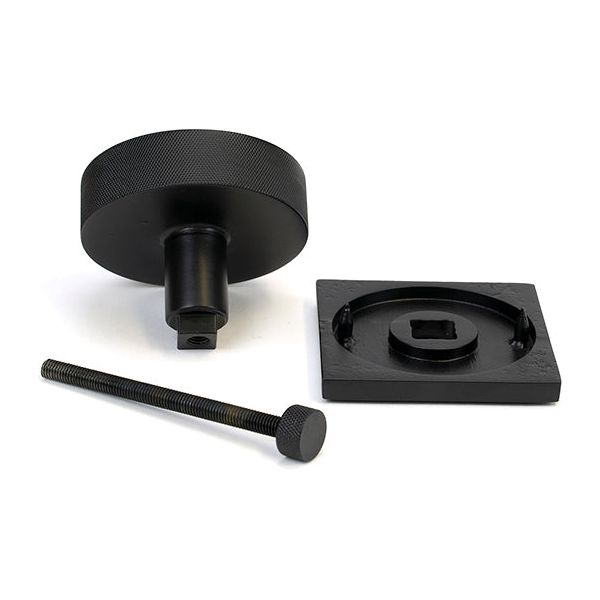 From The Anvil - Matt Black Brompton Centre Door Knob (Square) - 46761