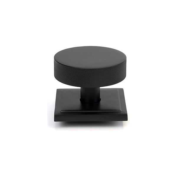 From The Anvil - Matt Black Brompton Centre Door Knob (Square) - 46761