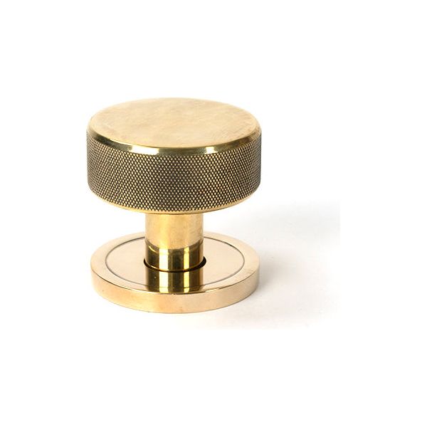 From The Anvil - Aged Brass Brompton Mortice/Rim Knob Set (Art Deco) - Aged Brass  - 46775 - Choice Handles