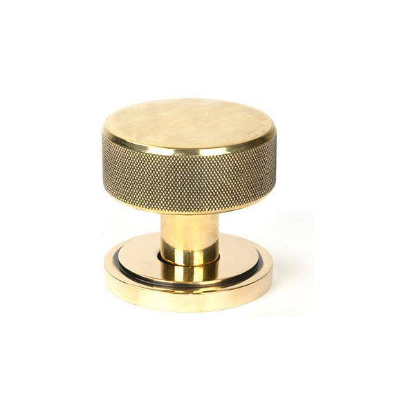 From The Anvil - Aged Brass Brompton Mortice/Rim Knob Set (Beehive) - Aged Brass  - 46776 - Choice Handles