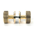 From The Anvil - Aged Brass Brompton Mortice/Rim Knob Set (Art Deco) - Aged Brass  - 46775 - Choice Handles