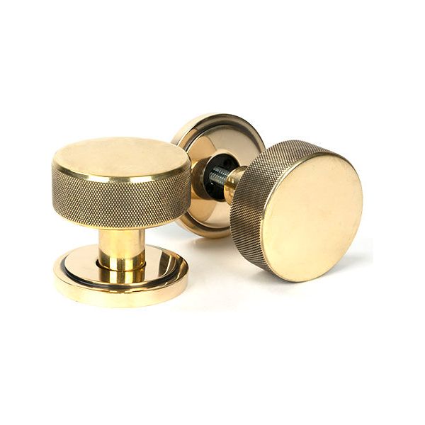 From The Anvil - Aged Brass Brompton Mortice/Rim Knob Set (Art Deco) - Aged Brass  - 46775