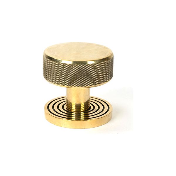 From The Anvil - Aged Brass Brompton Mortice/Rim Knob Set (Beehive) - Aged Brass  - 46776 - Choice Handles