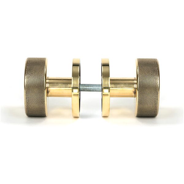 From The Anvil - Aged Brass Brompton Mortice/Rim Knob Set (Beehive) - Aged Brass  - 46776 - Choice Handles