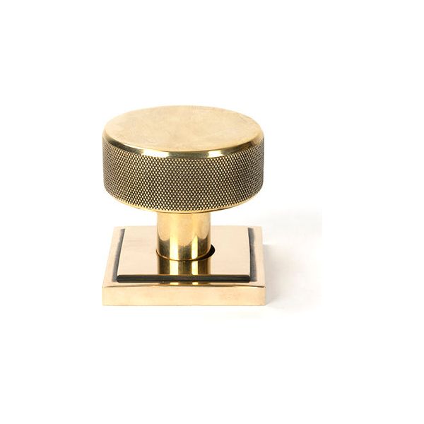 From The Anvil - Aged Brass Brompton Mortice/Rim Knob Set (Square) - Aged Brass  - 46777 - Choice Handles