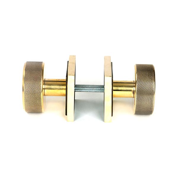 From The Anvil - Aged Brass Brompton Mortice/Rim Knob Set (Square) - Aged Brass  - 46777 - Choice Handles