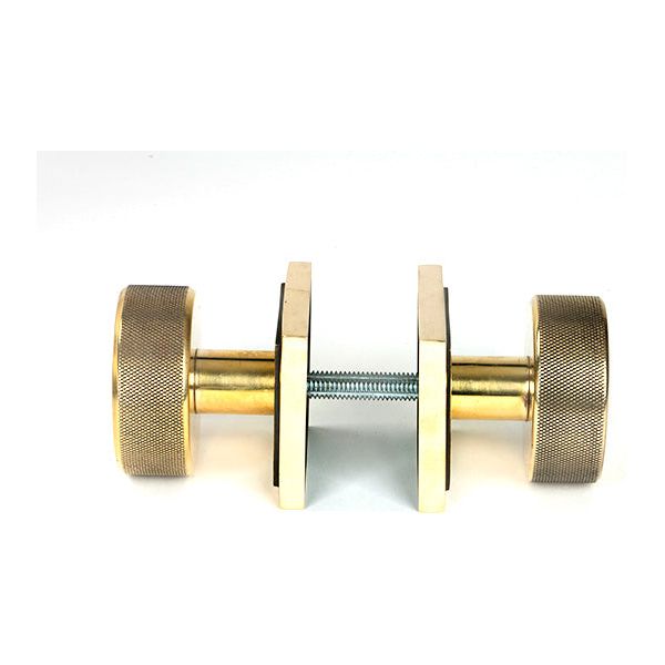 From The Anvil - Aged Brass Brompton Mortice/Rim Knob Set (Square) - Aged Brass  - 46777 - Choice Handles