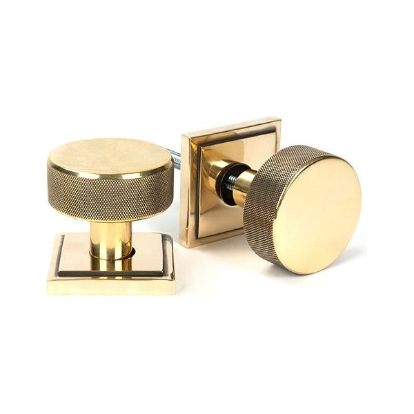 From The Anvil - Aged Brass Brompton Mortice/Rim Knob Set (Square) - Aged Brass  - 46777
