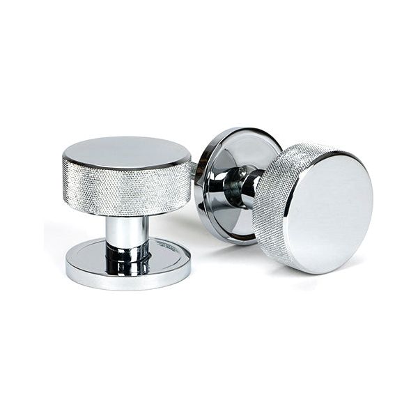 From The Anvil - Polished Chrome Brompton Mortice/Rim Knob Set (Plain) - Polished Chrome  - 46778 - Choice Handles