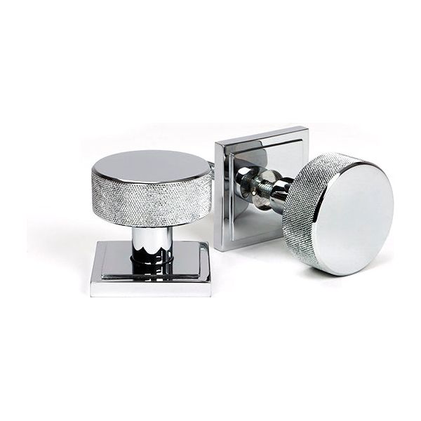 From The Anvil - Polished Chrome Brompton Mortice/Rim Knob Set (Square) - Polished Chrome  - 46781 - Choice Handles