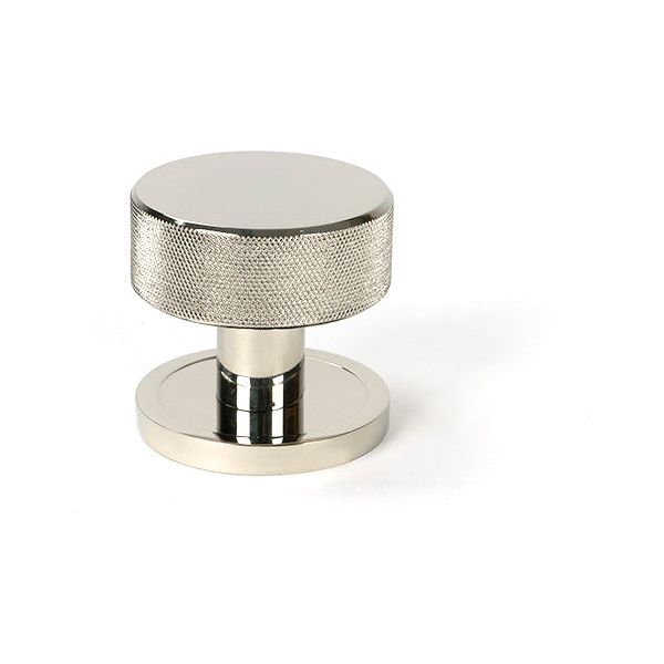 From The Anvil - Polished Nickel Brompton Mortice/Rim Knob Set (Art Deco) - Polished Nickel  - 46783 - Choice Handles