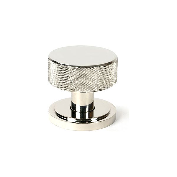 From The Anvil - Polished Nickel Brompton Mortice/Rim Knob Set (Art Deco) - Polished Nickel  - 46783 - Choice Handles