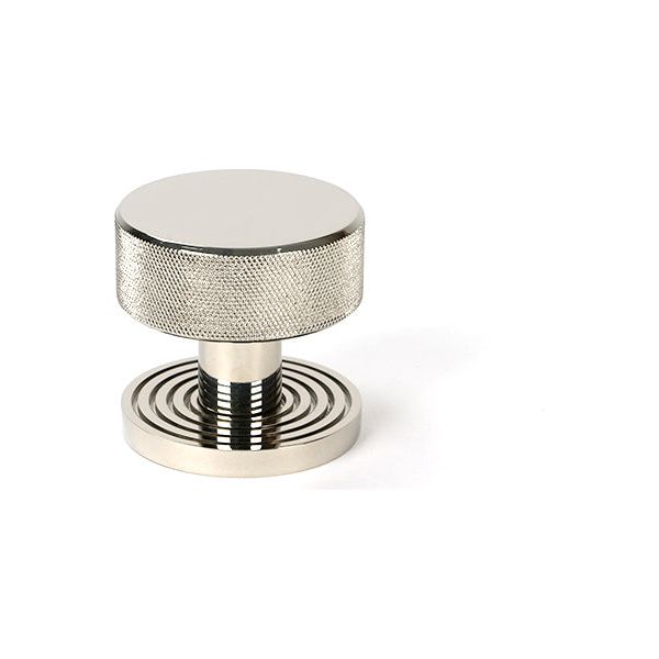 From The Anvil - Polished Nickel Brompton Mortice/Rim Knob Set (Beehive) - Polished Nickel  - 46784 - Choice Handles