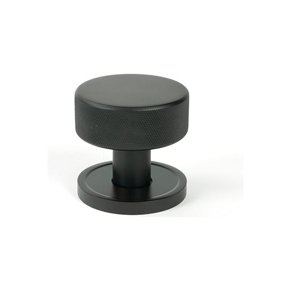 From The Anvil - Aged Bronze Brompton Mortice/Rim Knob Set (Art Deco) - Aged Bronze  - 46787 - Choice Handles
