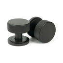 From The Anvil - Aged Bronze Brompton Mortice/Rim Knob Set (Art Deco) - Aged Bronze  - 46787 - Choice Handles