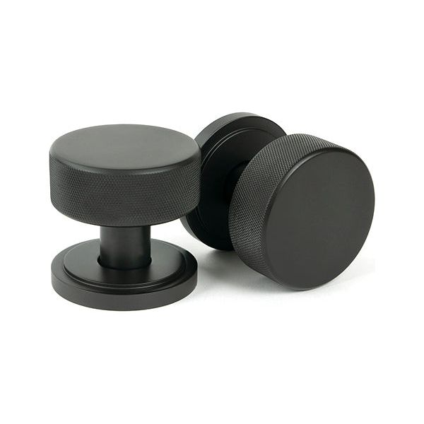 From The Anvil - Aged Bronze Brompton Mortice/Rim Knob Set (Art Deco) - Aged Bronze  - 46787 - Choice Handles