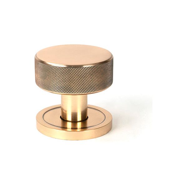 From The Anvil - Polished Bronze Brompton Mortice/Rim Knob Set (Plain) - Polished Bronze  - 46790 - Choice Handles