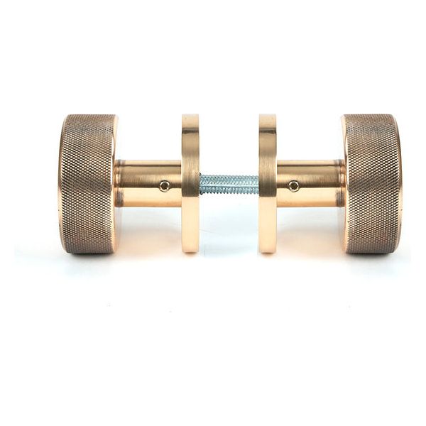 From The Anvil - Polished Bronze Brompton Mortice/Rim Knob Set (Plain) - Polished Bronze  - 46790 - Choice Handles