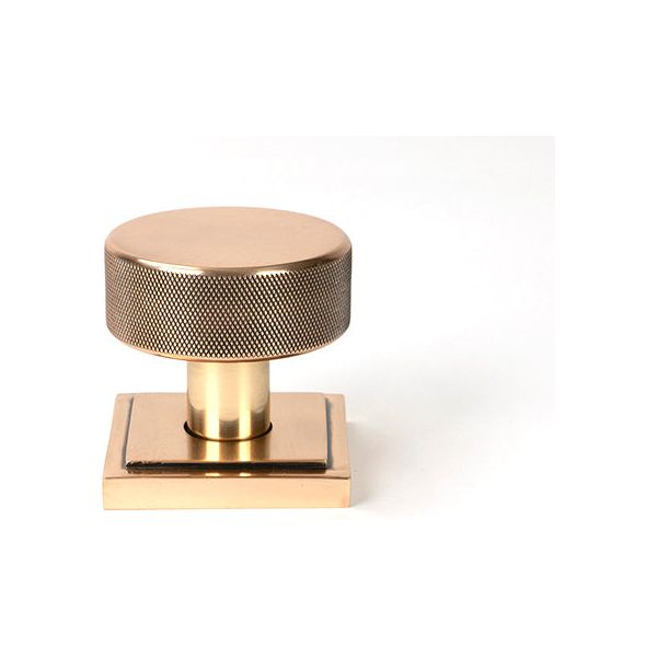 From The Anvil - Polished Bronze Brompton Mortice/Rim Knob Set (Square) - Polished Bronze  - 46793 - Choice Handles