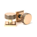 From The Anvil - Polished Bronze Brompton Mortice/Rim Knob Set (Square) - Polished Bronze  - 46793 - Choice Handles