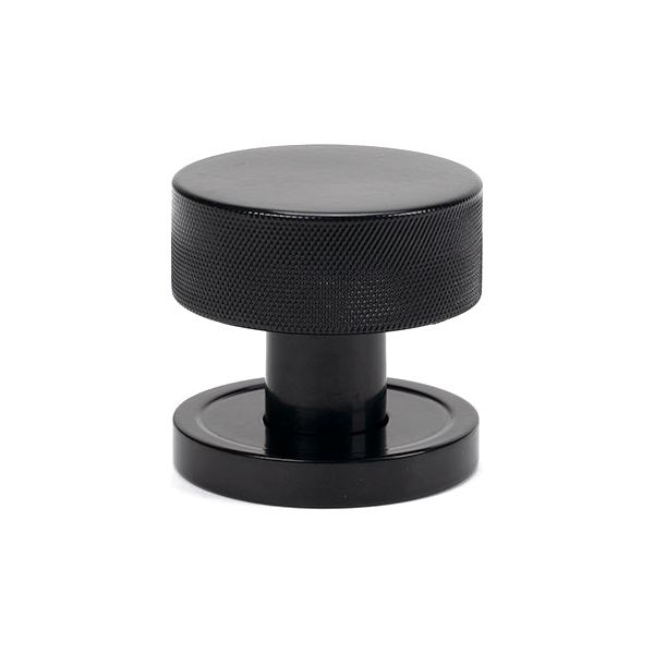 From The Anvil - Black Brompton Mortice/Rim Knob Set (Art Deco) - Black  - 46795 - Choice Handles