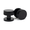 From The Anvil - Black Brompton Mortice/Rim Knob Set (Plain) - Black  - 46794 - Choice Handles