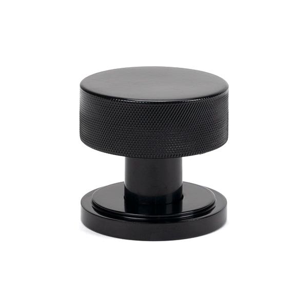 From The Anvil - Black Brompton Mortice/Rim Knob Set (Art Deco) - Black  - 46795 - Choice Handles