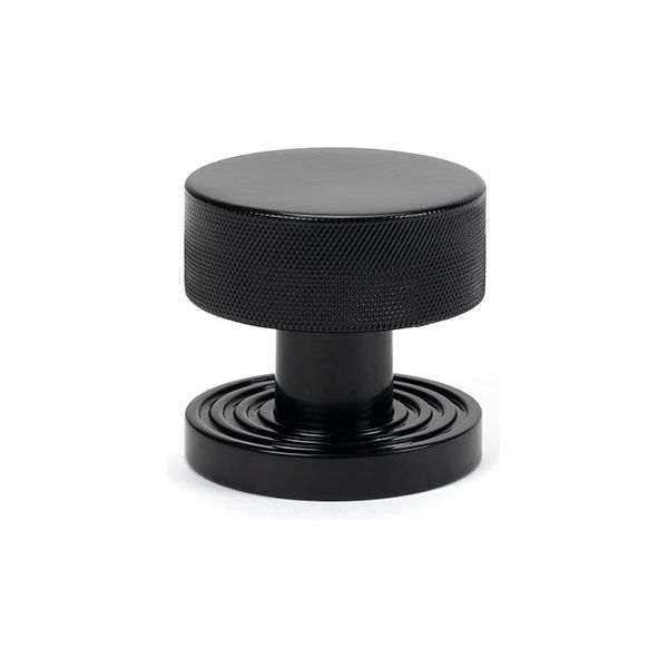From The Anvil - Black Brompton Mortice/Rim Knob Set (Beehive) - Black  - 46796 - Choice Handles